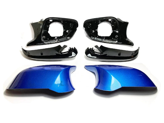 MForce M3/M4 Style Side Door Wing Mirror Assembly Pair for BMW 1 2 3 4 Series F20 F21 F22 F23 F30 F31 F32 F33 F36, F87 M2 & i3 - Full Replacement 6-Piece OEM-Fit Mirror Housings/Caps/Shells - Infusion Carbon Fibre or Painted