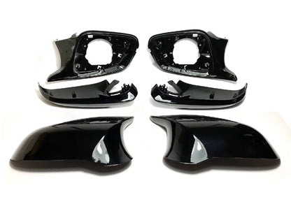 MForce M3/M4 Style Side Door Wing Mirror Assembly Pair for BMW 1 2 3 4 Series F20 F21 F22 F23 F30 F31 F32 F33 F36, F87 M2 & i3 - Full Replacement 6-Piece OEM-Fit Mirror Housings/Caps/Shells - Infusion Carbon Fibre or Painted