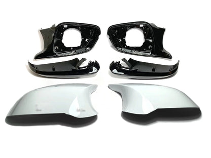 MForce M3/M4 Style Side Door Wing Mirror Assembly Pair for BMW 1 2 3 4 Series F20 F21 F22 F23 F30 F31 F32 F33 F36, F87 M2 & i3 - Full Replacement 6-Piece OEM-Fit Mirror Housings/Caps/Shells - Infusion Carbon Fibre or Painted