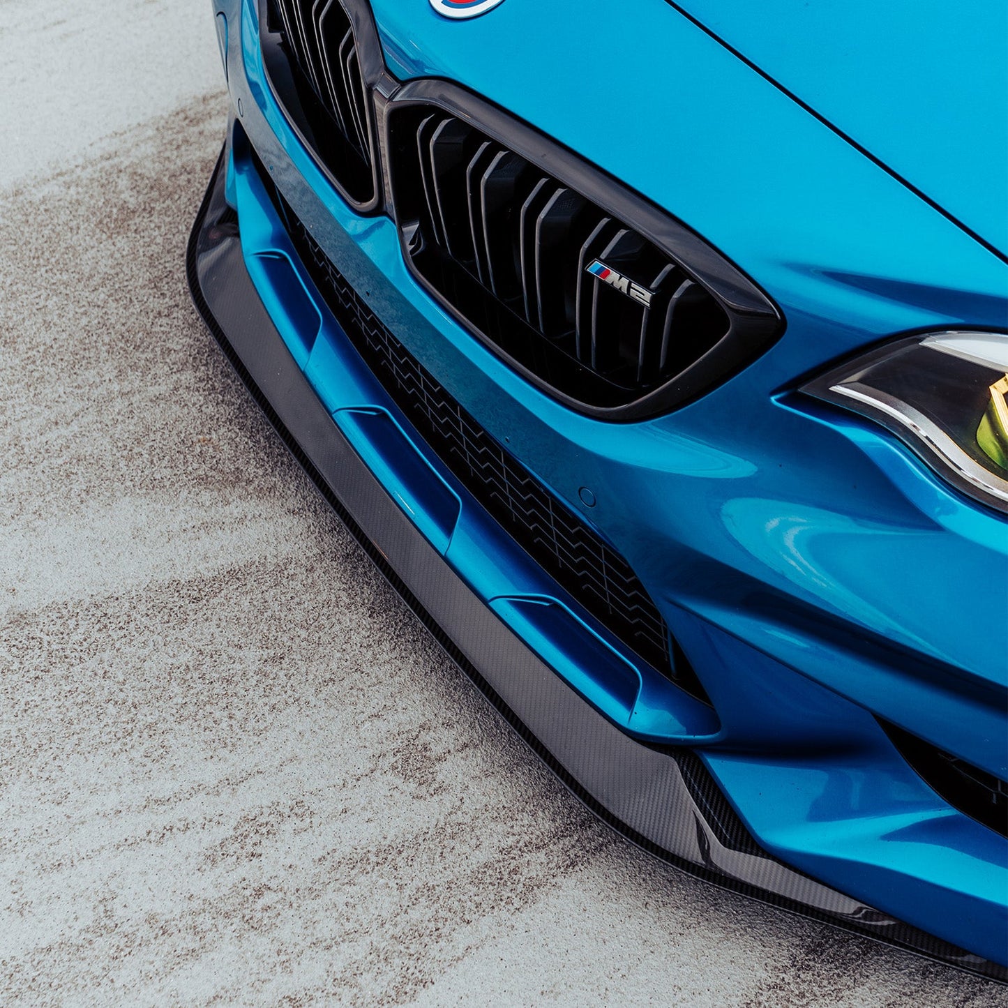 MHC+ BMW M2 Competition S55 GT Style Front Splitter In Gloss Pre Preg Carbon Fibre (F87C)