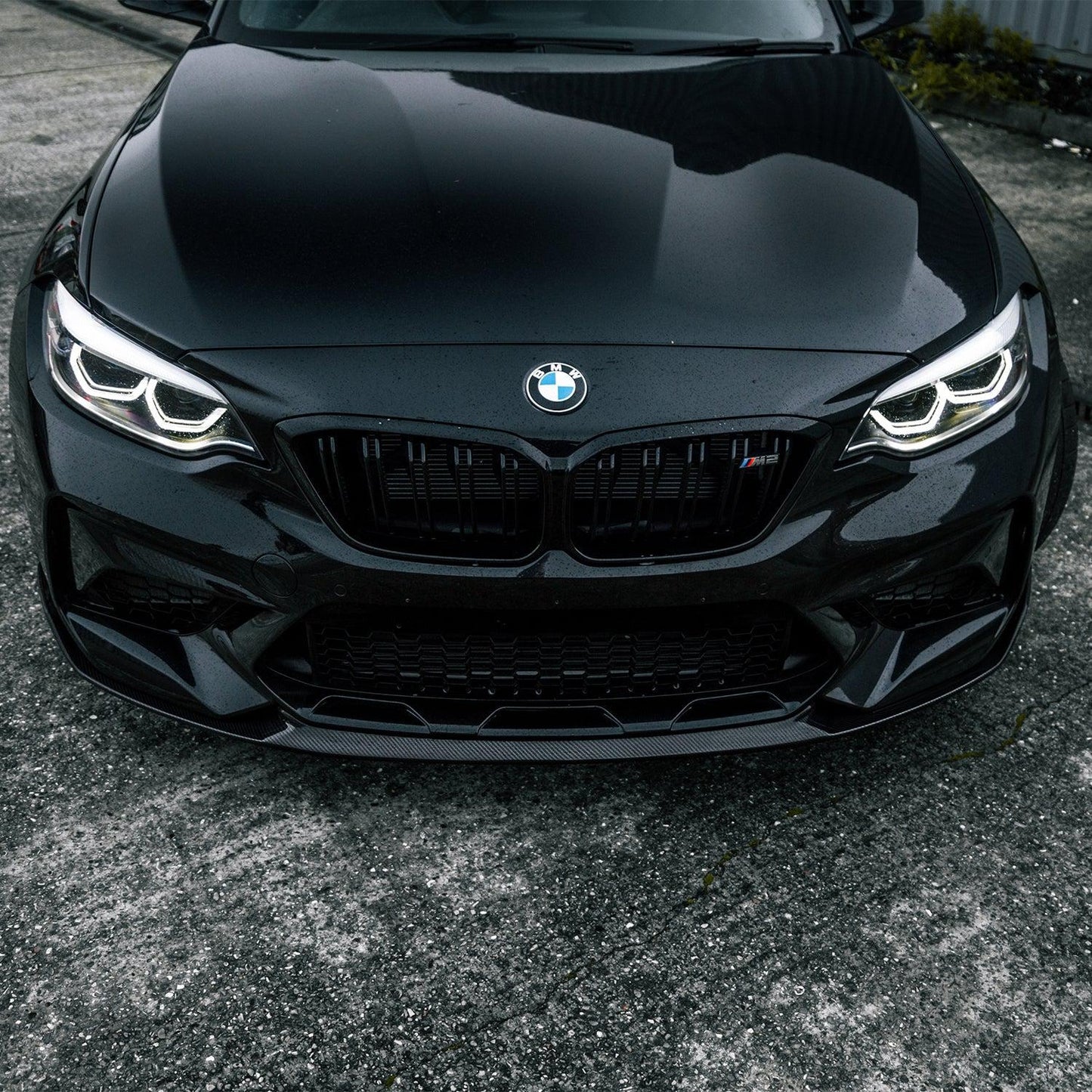 MHC+ BMW M2 Competition Performance Style Front Splitter In Gloss Pre Preg Carbon Fibre (F87C)