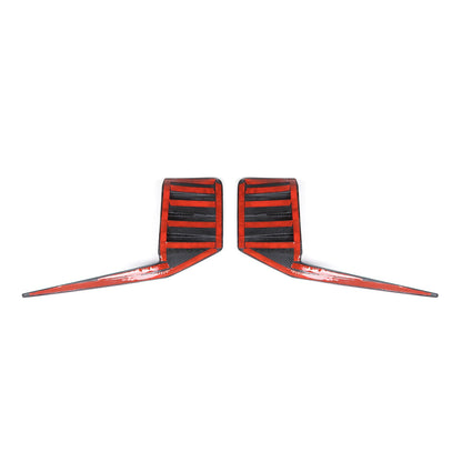 MHC+ BMW M2 G87 Performance Style Rear Rear Bumper Inserts In Pre Preg Gloss Carbon Fibre (G87)