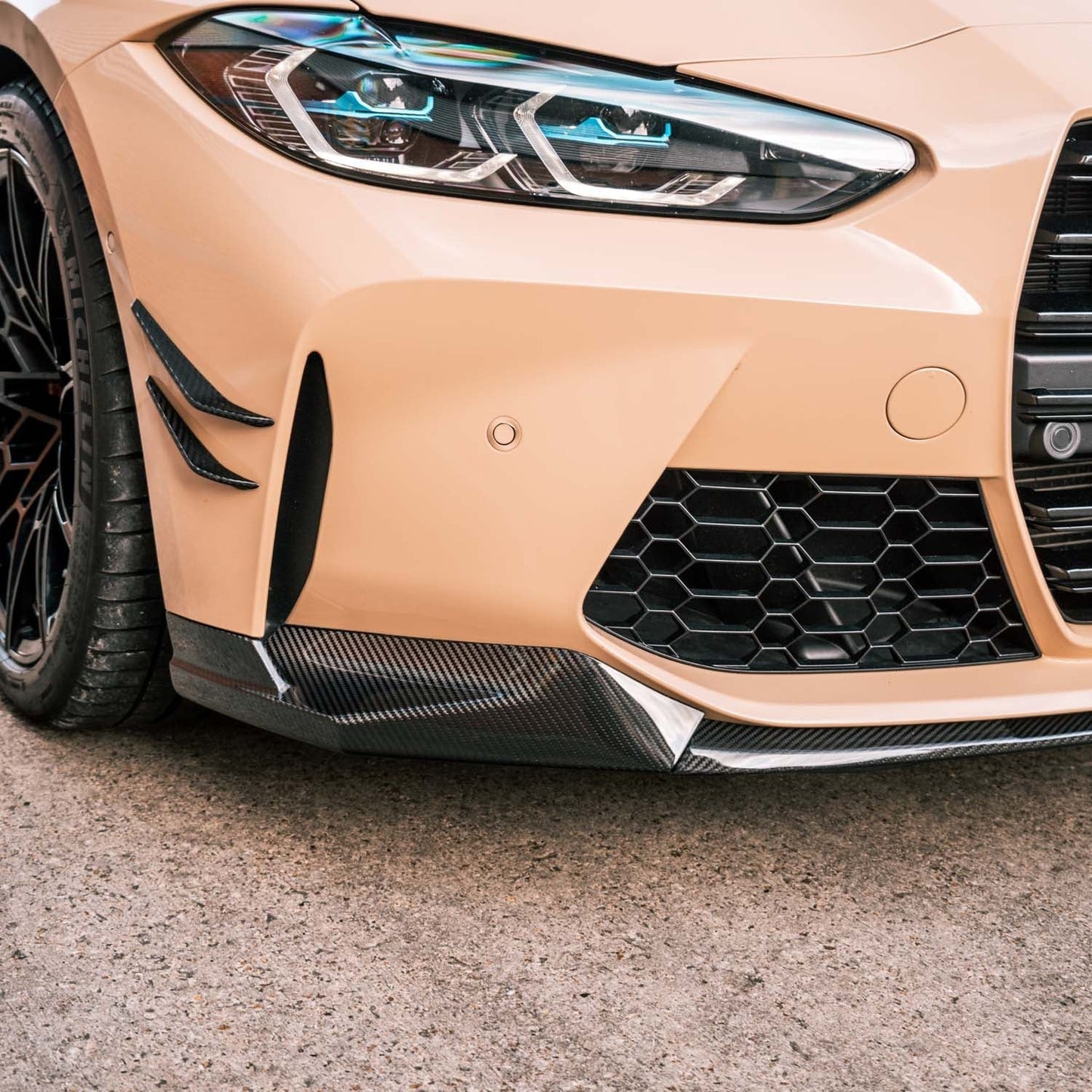 MHC+ BMW M3/M4 Performance Style Front Splitter In Pre Preg Carbon Fibre (G80/G81/G82/G83)
