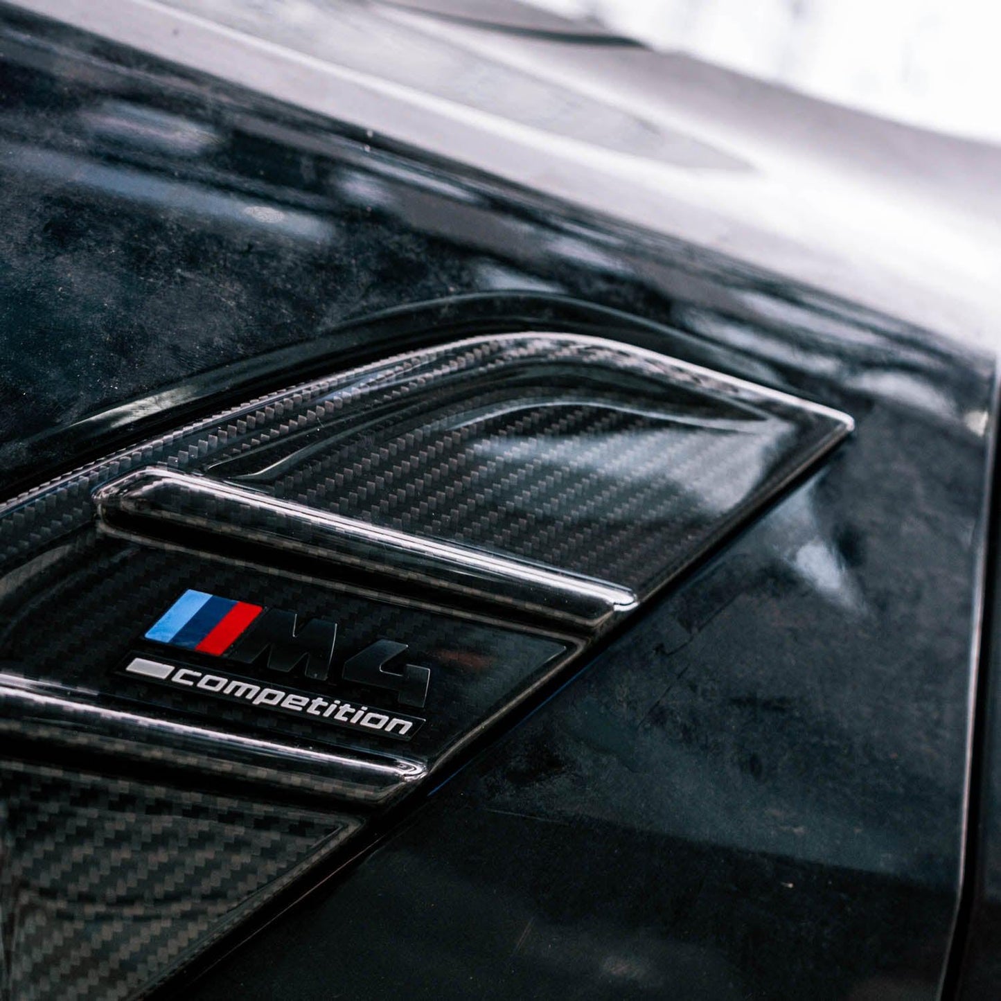 MHC+ BMW M4 Full Replacement Side Badges in Pre Preg Carbon Fibre (G82/G83)