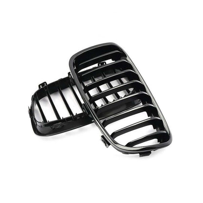MHC Black BMW 1 Series Pre-LCI Single Slat Front Grilles In Gloss Black (F20/F21)