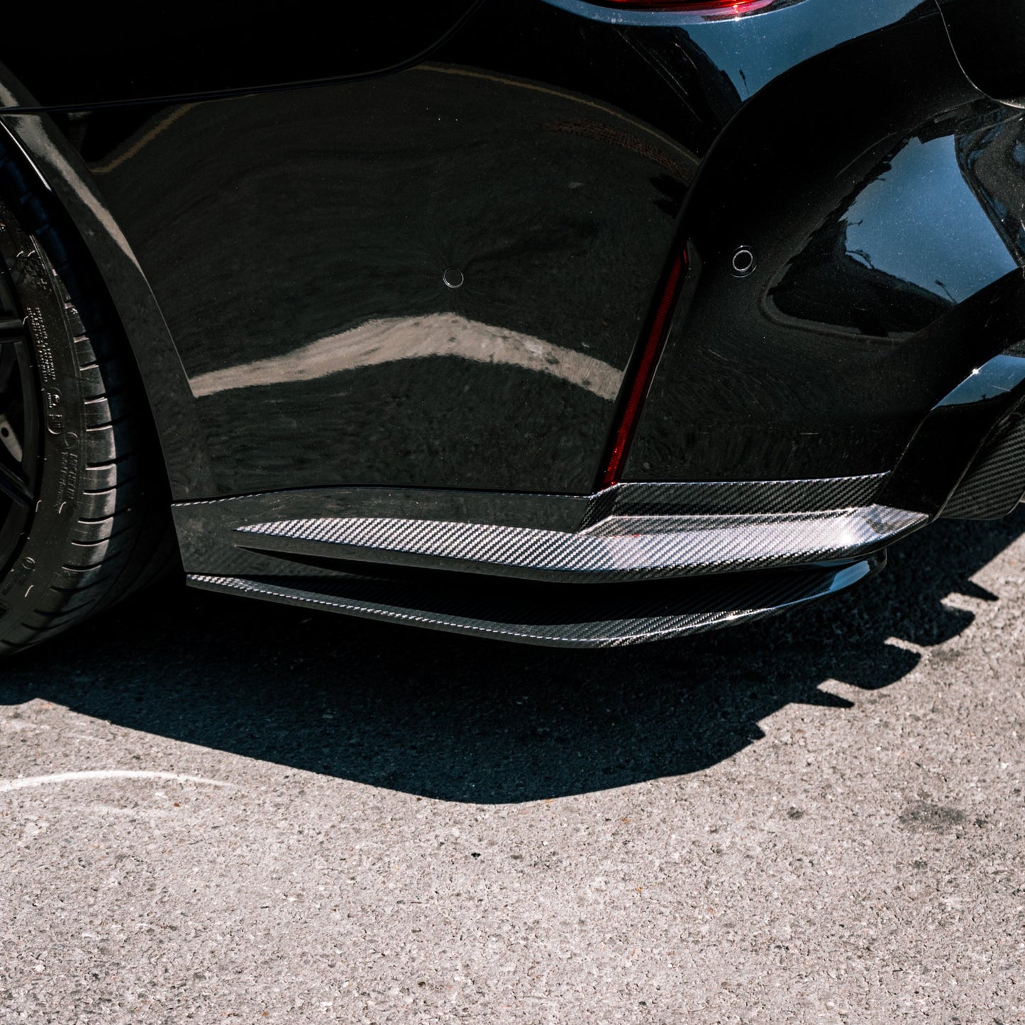 MHC+ BMW M4 SS1 Rear Side Splitters In Gloss Pre Preg Carbon Fibre (G82/G83)