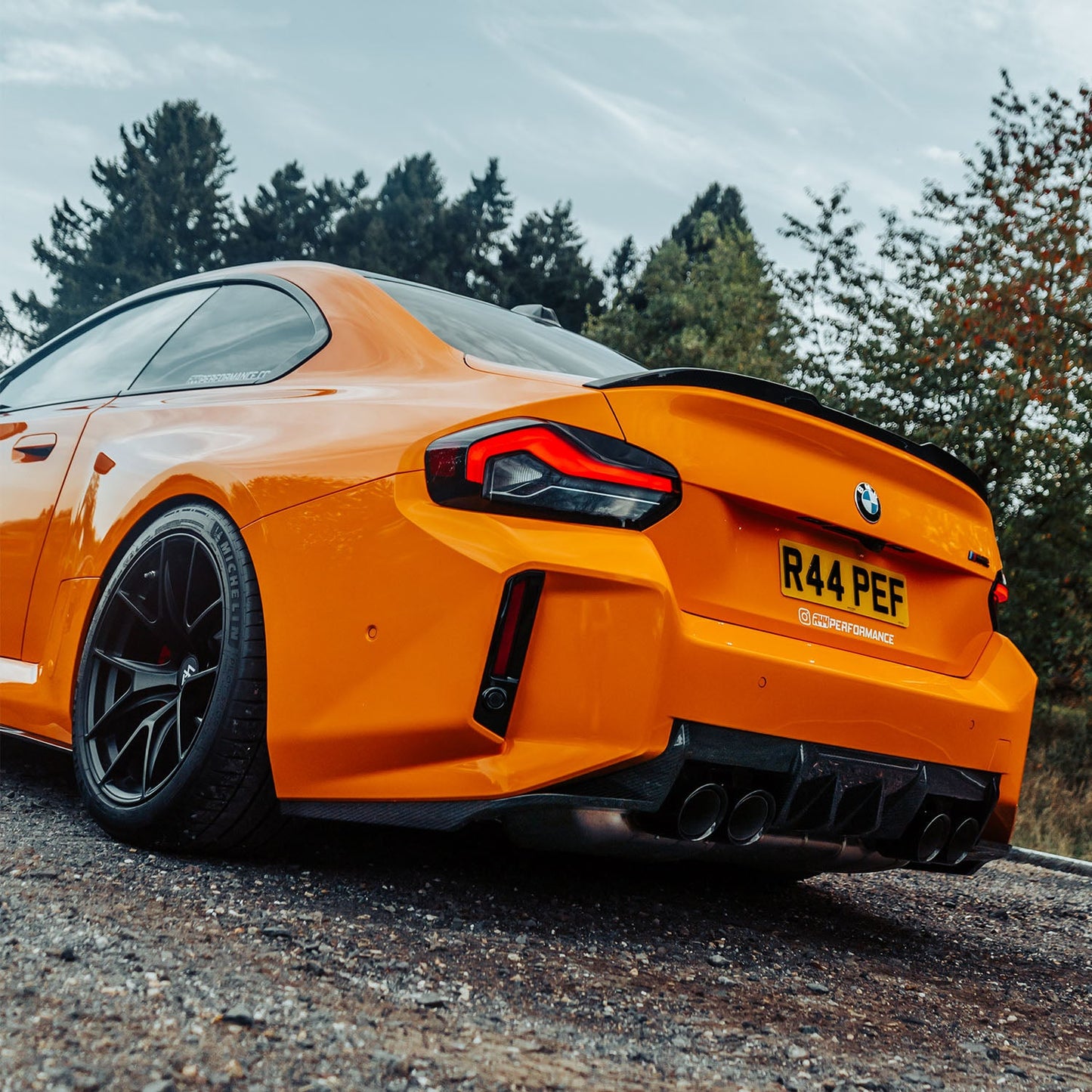MHC+ BMW M2 G87 Edition 1 Rear Diffuser 3pcs In Pre Preg Gloss Carbon Fibre (G87)