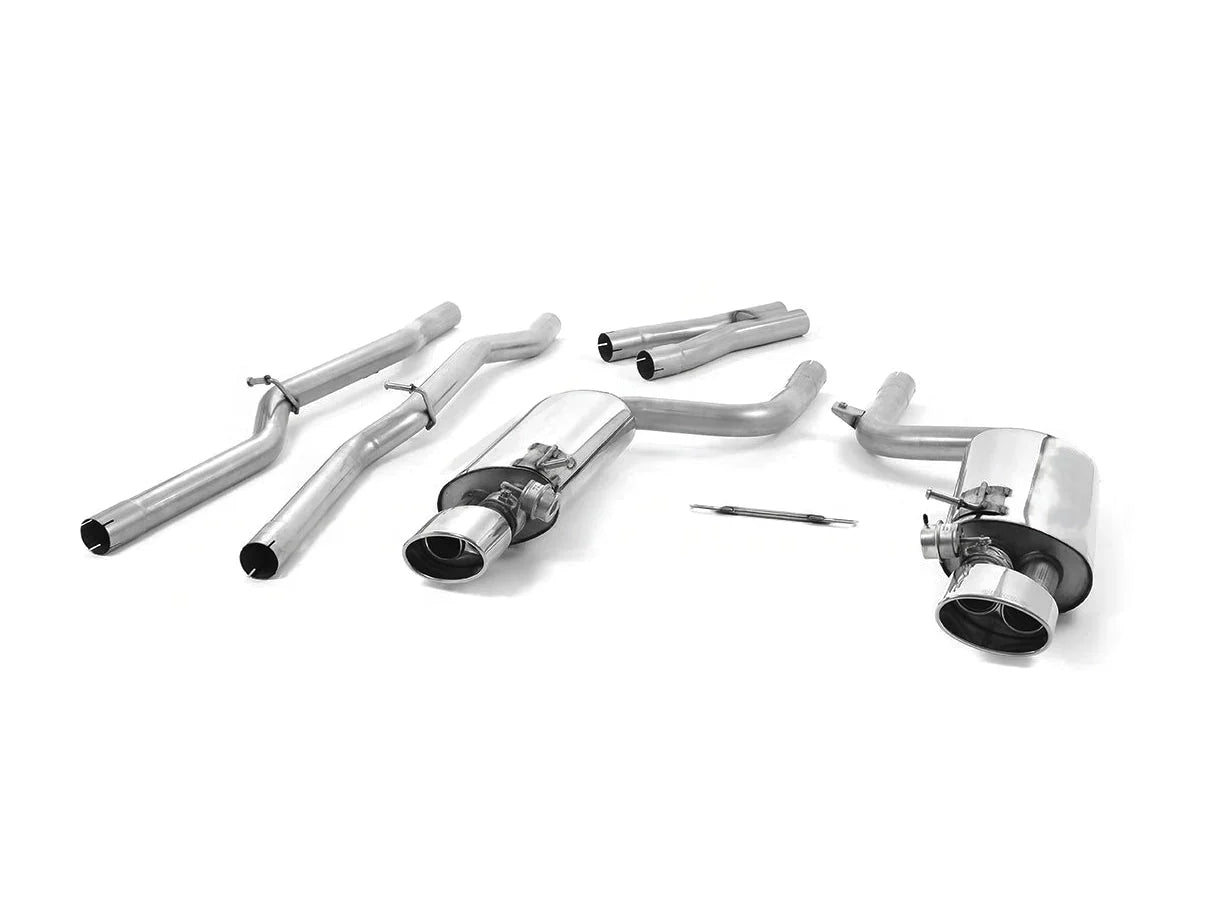 Milltek Sport Audi RS4 B7 4.2 FSI V8 Switchable/Valved Cat-Back/Catback Exhaust (2006-2008) Saloon Avant Cabriolet | Non-Resonated Flap-Controlled Sports/Performance Back Box | SSXAU218 | Polished Stainless or Cerakote Black Tips