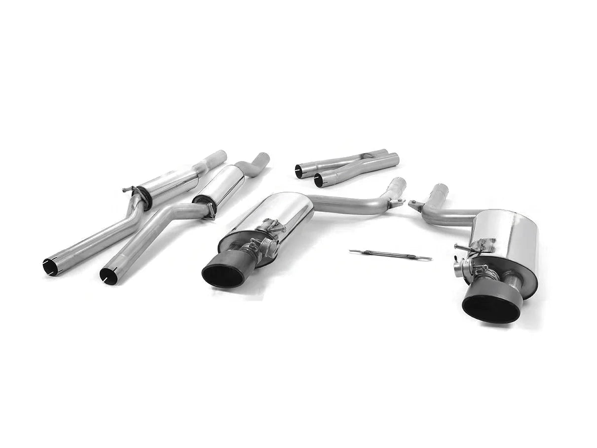 Milltek Sport Audi RS4 B7 4.2 FSI V8 Switchable/Valved Cat-Back/Catback Exhaust (2006-2008) Saloon Avant Cabriolet | Non-Resonated Flap-Controlled Sports/Performance Back Box | SSXAU218 | Polished Stainless or Cerakote Black Tips