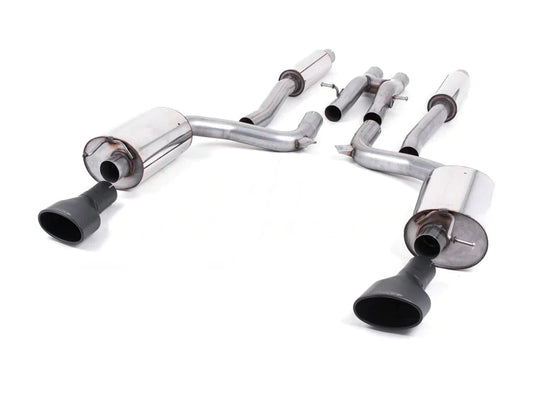 Milltek Sport Resonated Cat-Back/Catback Performance Exhaust System for Audi RS6 C6 5.0 TFSI V10 Twin‑Turbo BiTurbo Quattro (2008–2010 Avant Estate) – 2.75in 70mm Stainless – Oval Tips Black Ceramic or Chrome