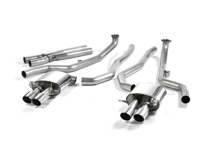 Milltek Sport Cat-Back Exhaust for BMW M5 F10 Saloon/Sedan (2011-2016) 4.4 V8 Twin-Turbo - Valve-Controlled/Valvetronic OEM Flap Control, X-Pipe 3in (76mm) T304 Stainless - Quad 90mm GT90 Tips - Performance Sports Exhaust Upgrade UK