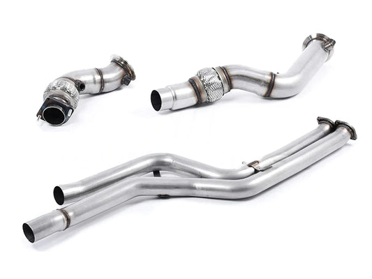 Milltek Sport 3in/76mm Turbo Decat/Catless Downpipes & Primary Cat Delete Front Pipes for BMW M3/M4 F80 F82 F83 F8x S55 (2014+) - Test Pipes / Straight Pipe Race Front Section - SSXBM1031