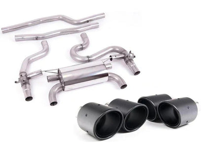 Milltek Sport BMW M2 Competition F87 LCI (2018+) Equal Length OPF/GPF-Back Cat-Back Exhaust System  304L Stainless, 2.76in  Tailpipes: Polished, Titanium, Carbon, Cerakote Black