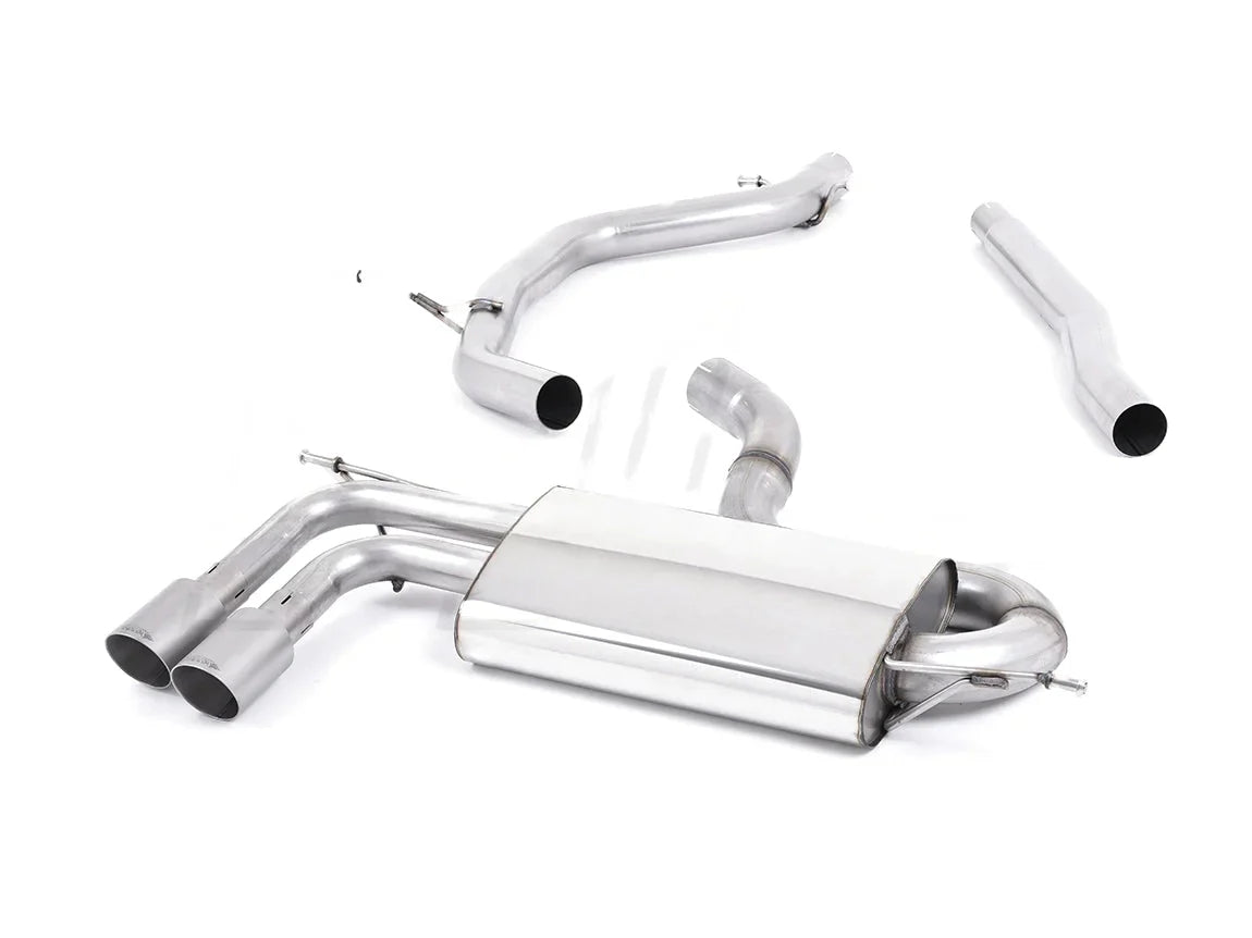 Milltek Sport DPF-Back Exhaust System - Volkswagen Golf Mk6 GTD 2.0 TDI, Audi A3 8P 2.0 TDI, VW Scirocco 2.0 TDI - Non-Resonated, Twin Exit Tips (Black/Polished/Titanium) - 2.75in - SSXAU566