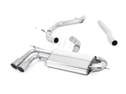 Milltek Sport DPF-Back Exhaust System - Volkswagen Golf Mk6 GTD 2.0 TDI, Audi A3 8P 2.0 TDI, VW Scirocco 2.0 TDI - Non-Resonated, Twin Exit Tips (Black/Polished/Titanium) - 2.75in - SSXAU566