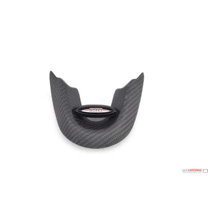 Genuine MINI JCW Pro Alcantara & Open-Pore Carbon Fibre D-Shape/Flat-Bottom Steering Wheel Rim (Outer Rim Only) F54 F55 F56 F57 F60 (Hatch/Clubman/Convertible/Countryman) – Cooper S & John Cooper Works – Paddle Shift/Steptronic Auto – OEM 32302364770