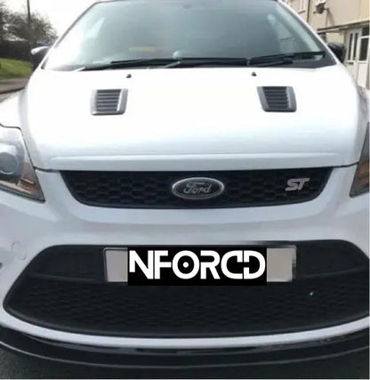 Ford Focus Mk2 ST/ST225 Facelift Front Splitter – Gloss Black ABS Front Bumper Lip, Lower Chin Spoiler, Air Dam, Front Apron by KSB | UK Made | Fittings Included