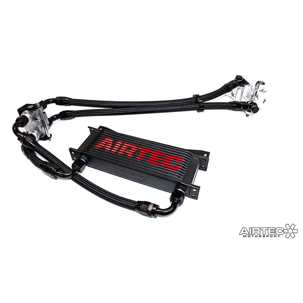 AIRTEC Motorsport Front-Mount Oil Cooler Kit for Volkswagen Golf R Mk7 (7R) EA888 Gen 3 - Standalone/Remote External Oil Radiator, Heat Exchanger Delete, Behind-Grille Fitment, Braided Hoses, CNC Billet Take-Off Adapter - MQB Track Day Cooling Upgrade