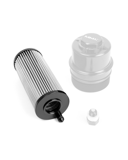 MMX S58 BMW M Oil Change & Service Kit: M3 M4 M2 (G80 G81 G82 G83 G87), X3M/X4M (F97 F98) - Reusable/Washable Stainless Steel Oil Filter, Billet Aluminium Filter Cap/Housing, Magnetic Sump/Drain Plug - High Flow Performance Maintenance Bundle