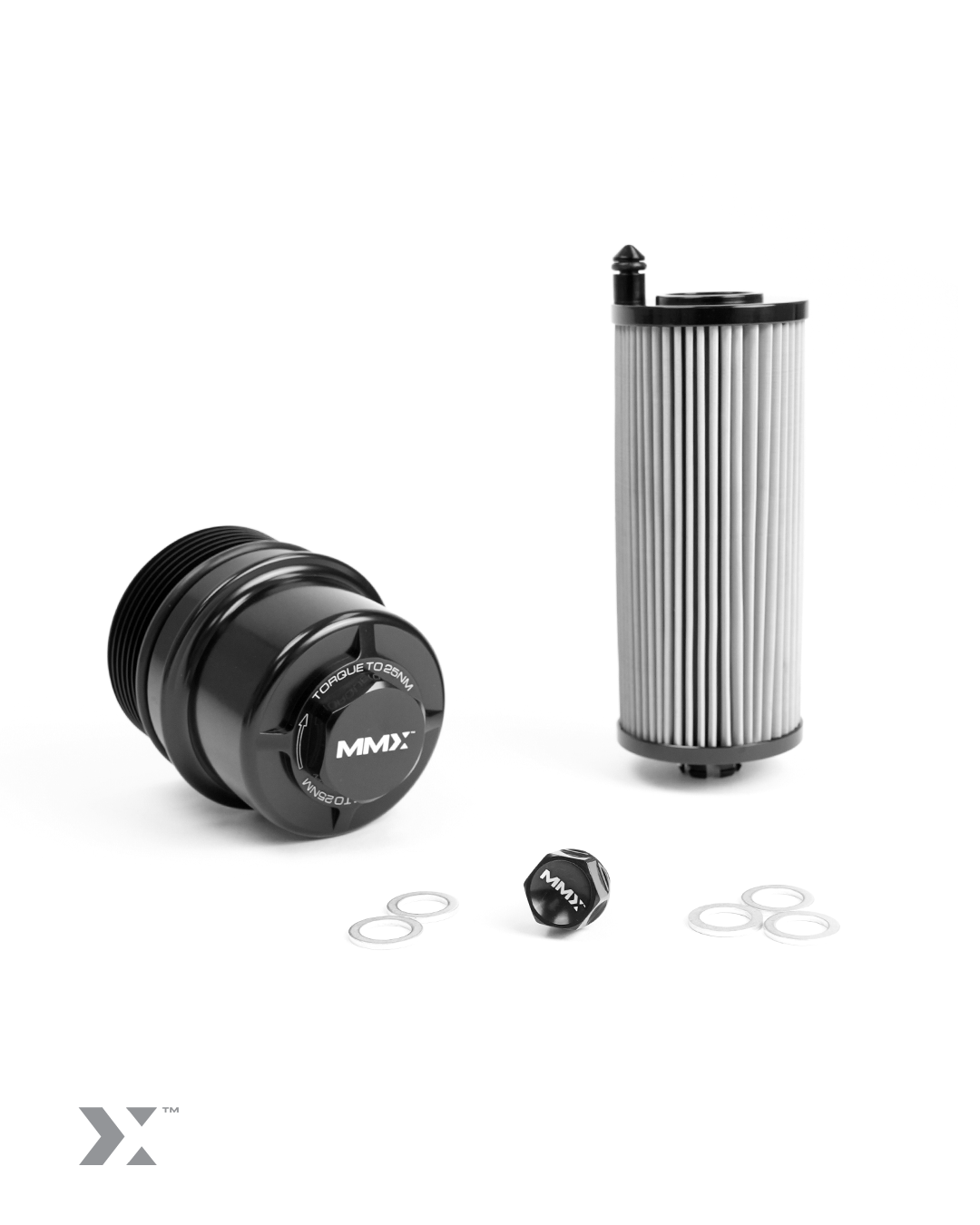 MMX S58 BMW M Oil Change & Service Kit: M3 M4 M2 (G80 G81 G82 G83 G87), X3M/X4M (F97 F98) - Reusable/Washable Stainless Steel Oil Filter, Billet Aluminium Filter Cap/Housing, Magnetic Sump/Drain Plug - High Flow Performance Maintenance Bundle