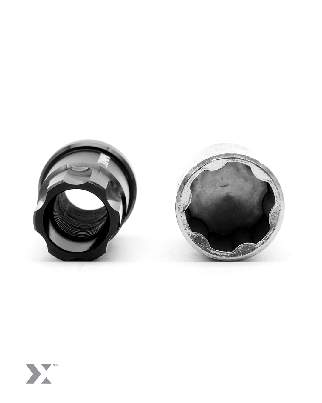 MMX Locking Wheel Nuts Security Set, Conical (Tapered) Seat Alloy Wheel Locks for MMX Stud Conversions 70mm & 80mm, 4x Nuts & Key