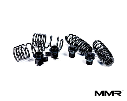 MMR HAS Height Adjustable Lowering Springs for BMW F8x M2/M2 Competition, M3, M4 (F87 F80 F82 F83) – Progressive-Rate Sport Spring Kit, Coilover Alternative – Adaptive M/EDC & OE Damper Compatible Suspension/Stance Upgrade – Front & Rear