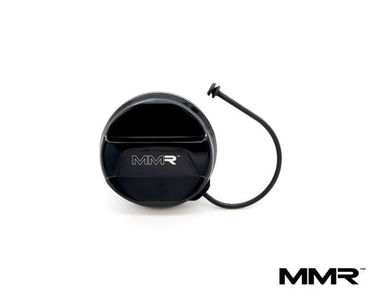 MMR Performance Billet Fuel Filler/Tank Cap for Toyota GR Supra MK5/MKV J29 A90 A91 (2018+) - CNC 6061 Aluminum/Aluminium, Anodized/Anodised Black - OEM Style Replacement Gas/Petrol Cap Upgrade with Tether & O-Ring