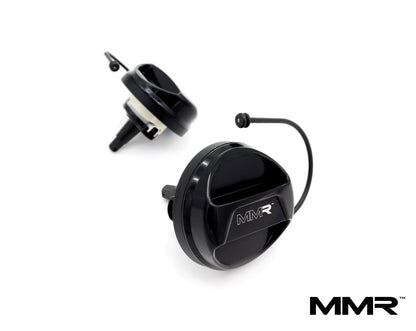 MMR Performance Billet Fuel Filler Cap / Gas Cap / Petrol Cap for MINI (BMW) Cooper, Cooper S, JCW – F-Series & R-Series (F54 F55 F56 F57 F60, R55 R56 R57 R58 R59) – Gloss Black Anodised CNC 6061 Aluminium Replacement Upgrade