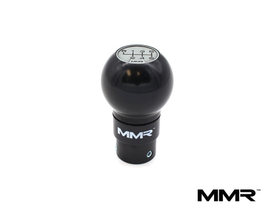MMR Performance Weighted Billet Gear Shift Knob for BMW 6-Speed Manual - 300g CNC Machined Aluminium, Black Anodised, Includes 6-Speed/Logo Top - Fits All BMW 6MT Models