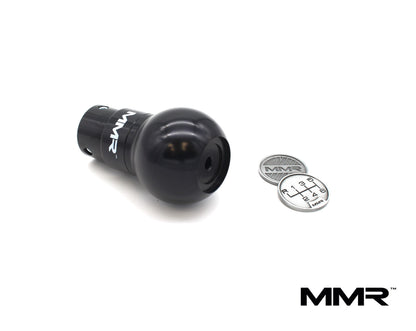 MMR Performance Weighted Billet Gear Shift Knob for BMW 6-Speed Manual - 300g CNC Machined Aluminium, Black Anodised, Includes 6-Speed/Logo Top - Fits All BMW 6MT Models