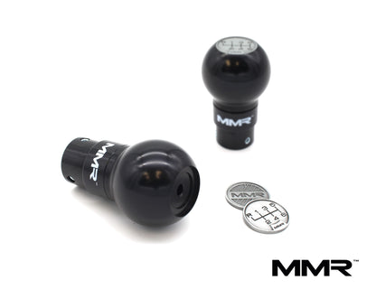 MMR Performance Weighted Billet Gear Shift Knob for BMW 6-Speed Manual - 300g CNC Machined Aluminium, Black Anodised, Includes 6-Speed/Logo Top - Fits All BMW 6MT Models