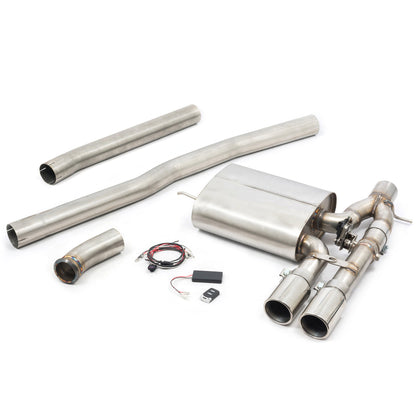 MINI Cooper JCW GP3 (Mk3) F56 3"/76mm Valved Cat-Back Exhaust by Cobra Sport - Active Switchable T304 Stainless Performance Catback, Remote Controlled, Resonated or Non-Resonated, 3.5"/4" Black or Carbon Tips