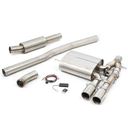 MINI Cooper JCW GP3 (Mk3) F56 3"/76mm Valved Cat-Back Exhaust by Cobra Sport - Active Switchable T304 Stainless Performance Catback, Remote Controlled, Resonated or Non-Resonated, 3.5"/4" Black or Carbon Tips