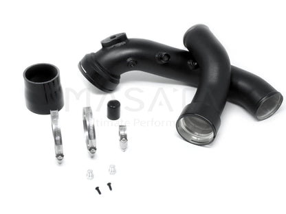 Masata BMW N55 F-Series Aluminium Charge Pipe Upgrade (Chargepipe) - F20 F21 F22 F23 F30 F31 F32 F33 F34 F36 - M135i M235i 335i 435i M2 F87 - 70mm Black, Meth Bung - MST0005