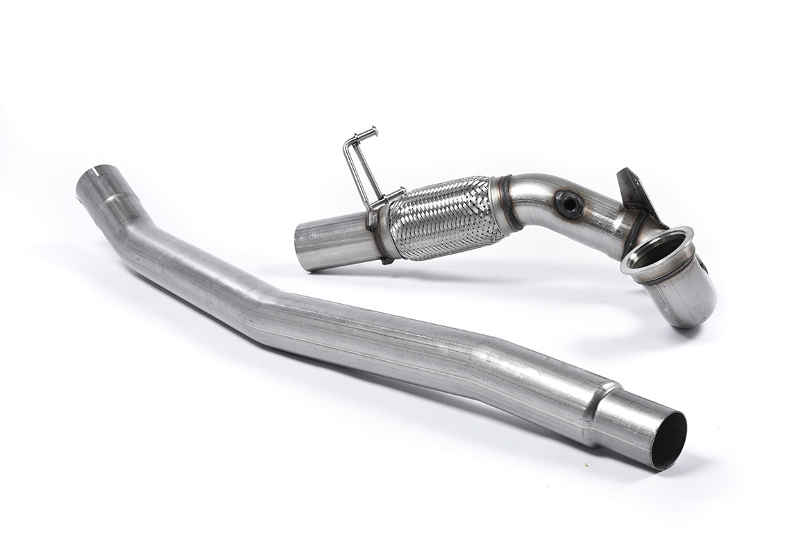 Milltek Sport 3" (76mm) Decat/Catless Downpipe & Turbo Outlet for Audi S3 8V/8V.2, A3 2.0 TFSI Quattro & VW Golf R Mk7/Mk7.5 4Motion (EA888 Gen 3 MQB) - Cat Delete Front Pipe/Test Pipe - Fits OE Cat-Back, AWD, Non-GPF - Track Use Only - SSXVW348