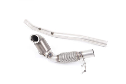 Milltek 3.0in/76.2mm Turbo Downpipe HJS 200 CPSI Hi-Flow Sport Cat (Catted) for MQB EA888 Gen3B 2.0 TSI/TFSI – VW Golf R Mk7.5 2019+, Audi S3 8V.2, Cupra Leon/Ateca 300 4Drive – GPF/OPF Compatible, Direct Fit to Milltek Cat-Back – Stage 2 – SSXVW512