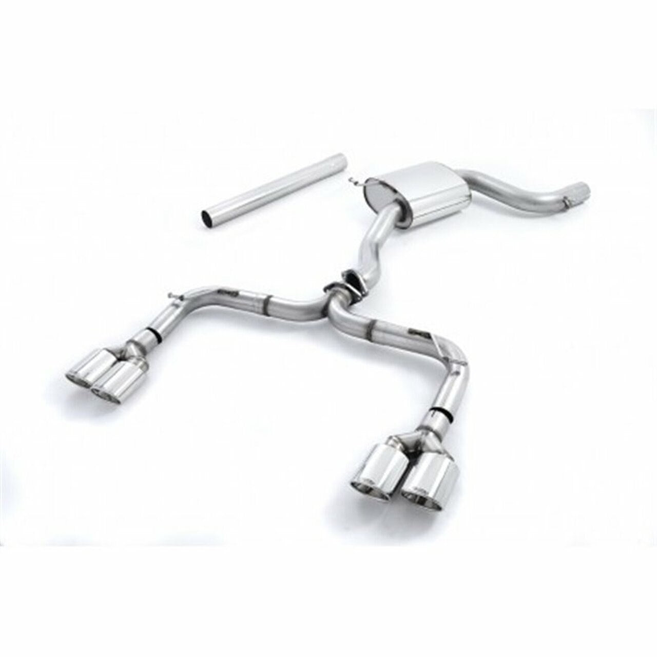 Milltek Valved Cat-Back Exhaust for Volkswagen Golf R Mk7.5 Estate (Variant) 2.0 TSI 310PS 2018+ Non-OPF/Non-GPF | EC Approved Resonated or Non-Resonated | Quad Oval Tips (Cerakote Black or Polished) | 3in/76mm