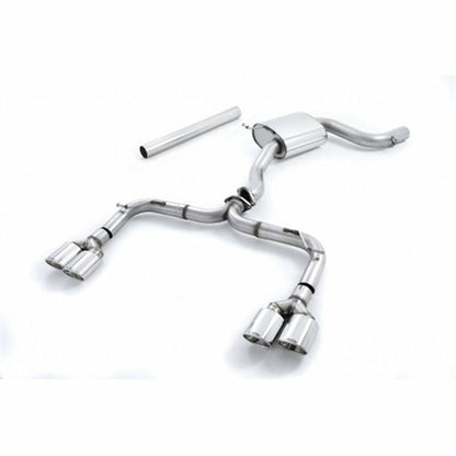 Milltek Valved Cat-Back Exhaust for Volkswagen Golf R Mk7.5 Estate (Variant) 2.0 TSI 310PS 2018+ Non-OPF/Non-GPF | EC Approved Resonated or Non-Resonated | Quad Oval Tips (Cerakote Black or Polished) | 3in/76mm