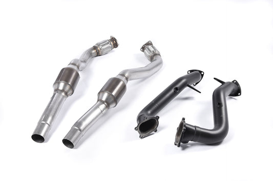 Milltek SSXAU554 Catted Downpipes/Front Pipes 100-Cell Hi-Flow Sports Cats 76mm (3in) for Audi C7 RS6 RS7 S6 S7 4.0 TFSI V8 Bi-Turbo | Big-Bore Turbo Outlet Pipes | Cerakote | Stage 2/ECU Remap | For Milltek Cat-Back