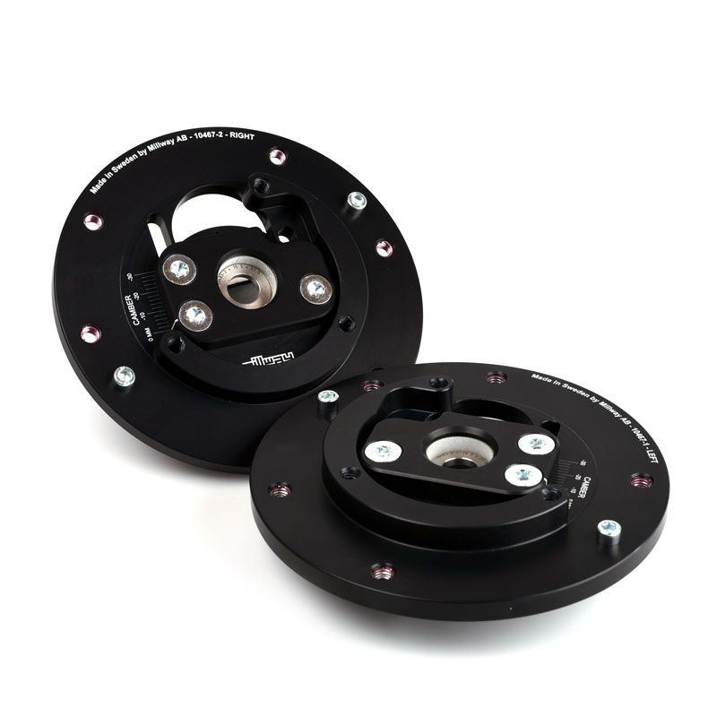 Millway Motorsport Street Adjustable Front Camber Plates for BMW F80 F82 F83 F87 (M2 Competition/CS, M3, M4) - Polyurethane Camber Top Mounts, OE Ride Height, Pair