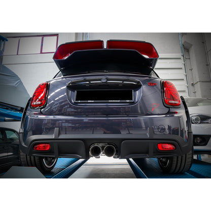 MINI Cooper JCW GP3 (Mk3) F56 3"/76mm Valved Cat-Back Exhaust by Cobra Sport - Active Switchable T304 Stainless Performance Catback, Remote Controlled, Resonated or Non-Resonated, 3.5"/4" Black or Carbon Tips