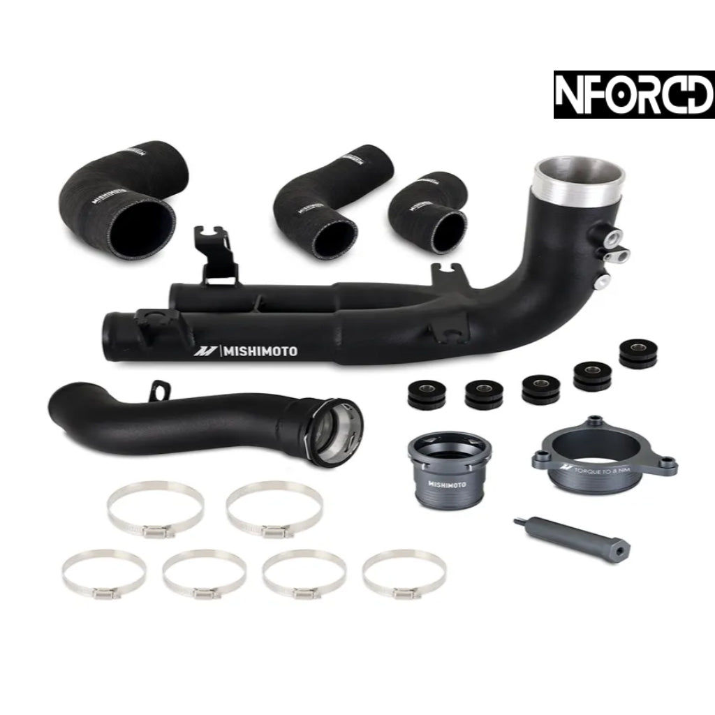 Mishimoto BMW G8X S58 Charge Pipes / Boost Pipes Kit for M2 G87, M3 G80, M4 G82/G83 (2021+) - Intercooler & Turbo Outlet Hard Pipe Upgrade | Cast Aluminium + Reinforced Silicone, High-Flow, Direct Fit, Lifetime Warranty