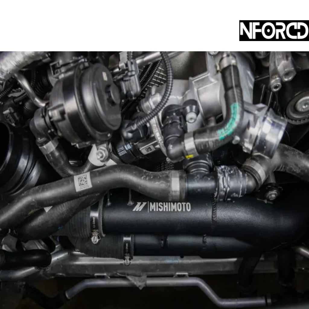 Mishimoto BMW G8X S58 Charge Pipes / Boost Pipes Kit for M2 G87, M3 G80, M4 G82/G83 (2021+) - Intercooler & Turbo Outlet Hard Pipe Upgrade | Cast Aluminium + Reinforced Silicone, High-Flow, Direct Fit, Lifetime Warranty