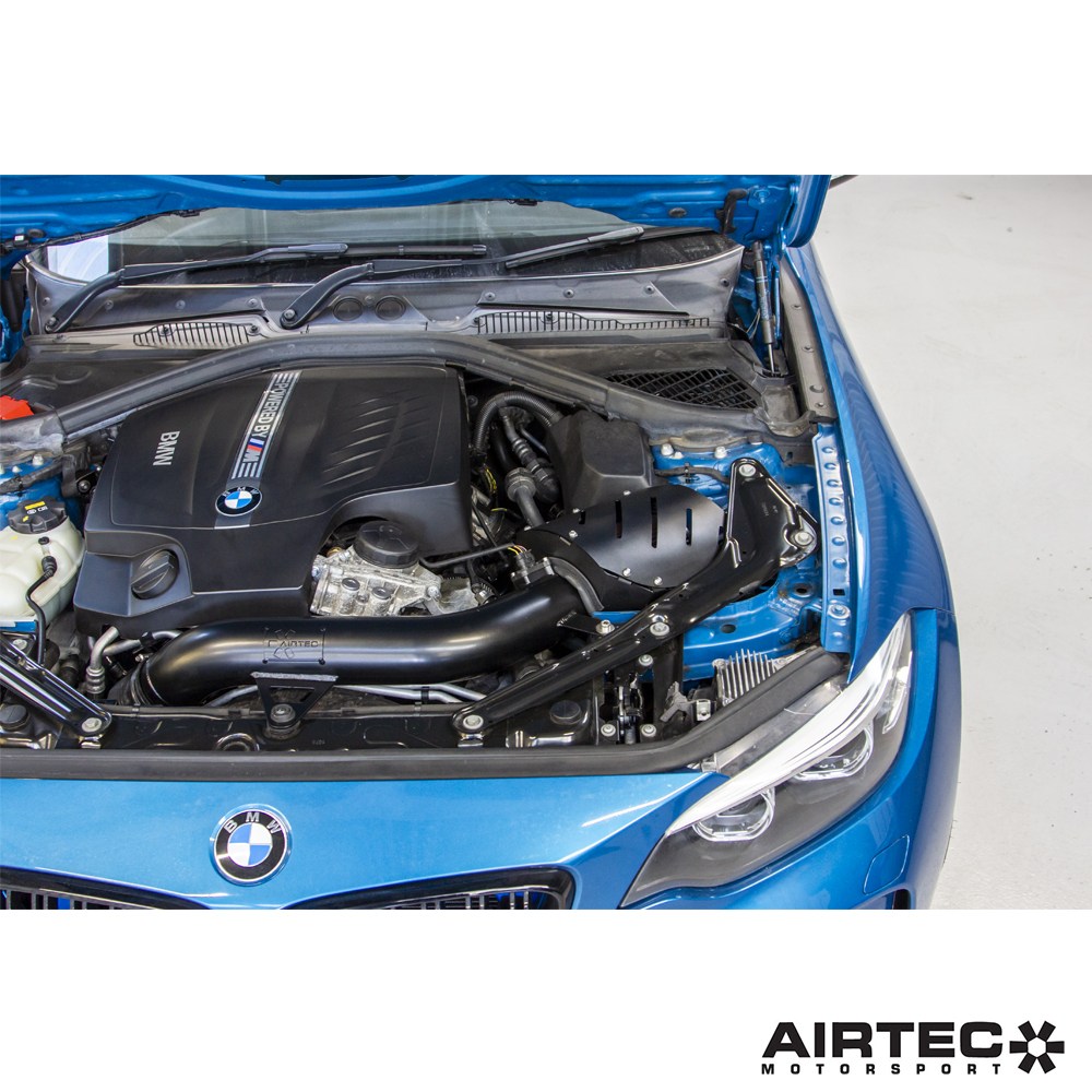AIRTEC Motorsport N55 Cold Air Intake / Induction Kit / Intake System for BMW M135i M235i 335i 435i M2 (F20 F21 F22 F23 F30 F31 F34 F32 F33 F36 F87) – Open Cone Heat Shield, Performance Filter, Direct Fit 2011–2017