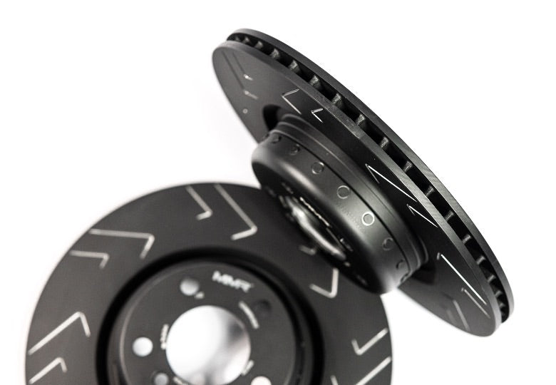 MMR Performance Front Brake Discs/Rotors 340x30mm for BMW F2x F3x 1 2 3 4 Series (F20 F21 F22 F23 F30 F31 F32 F33) M Sport Blue Calipers | Grooved 2-Piece High Carbon | Fast Road & Track | R90 Approved