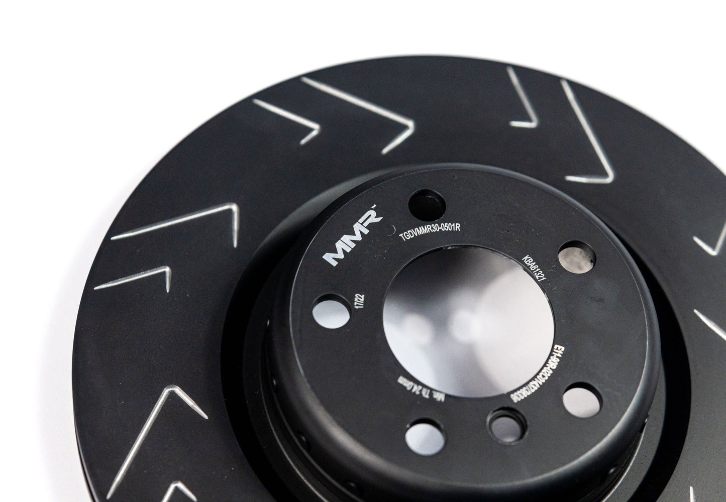 MMR Rear Brake Discs/Rotors 345mm x 24mm (345x24) - Slotted Grooved, High-Carbon Two-Piece - BMW 1 2 3 4 Series F20 F21 F22 F23 F30 F31 F32 F33 (F2x/F3x) - M Sport/M Performance Blue Caliper Upgrade - Pair, ECE R90, Track-Day Fast Road Replacement