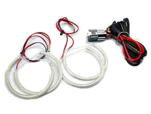 Owl BMW V3 SMD LED White Angel Eyes Halo/Corona Ring Light Retrofit Kit - E36 E46 E39 E38 incl. E46 M3 (3/5/7 Series 1992-2006) - DRL Daytime Running & Welcome Lights - Sidelight/Headlight Ring Upgrade - Halogen & Xenon Projector