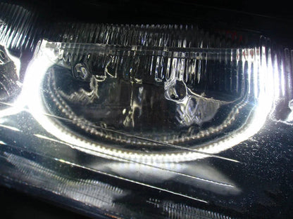 Owl BMW V3 SMD LED White Angel Eyes Halo/Corona Ring Light Retrofit Kit - E36 E46 E39 E38 incl. E46 M3 (3/5/7 Series 1992-2006) - DRL Daytime Running & Welcome Lights - Sidelight/Headlight Ring Upgrade - Halogen & Xenon Projector