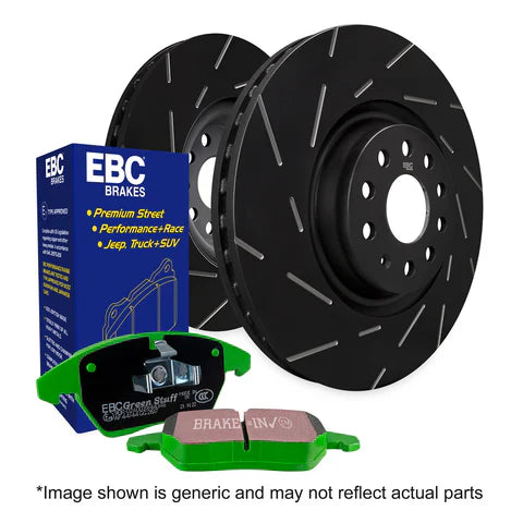 EBC Brakes Greenstuff 2000 Front Pads & USR Slotted Discs Kit for BMW 5 Series E60 E61 / 6 Series E63 E64 (ATE Caliper) 324mm | Fits 520i 525i 530i 630i | DP21449 + USR1246 | PD06KF108