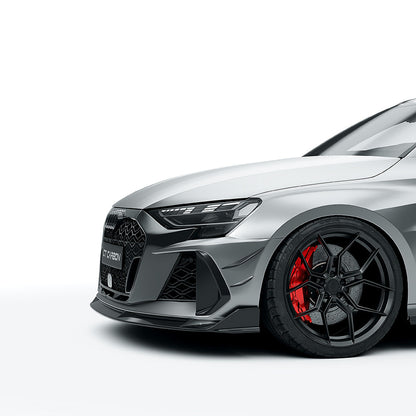 Audi RS3 8Y Facelift Saloon/Sedan Full Carbon Fibre Body Kit – Front Lip Splitter, Side Skirts, Rear Diffuser/Valance, Roof Spoiler, Boot/Trunk Lip – Pre-Preg Dry Carbon Aero Styling Pack 2024+ | CT Design